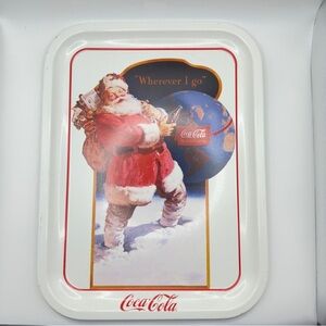 Coca-Cola Tray “Wherever I Go” | 1990 Repro of 1943 Santa | Sundblom Art | Vtg